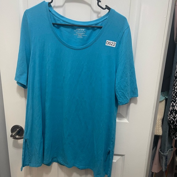 Chico size 2  blue T-shirt short sleeve - Picture 2 of 10